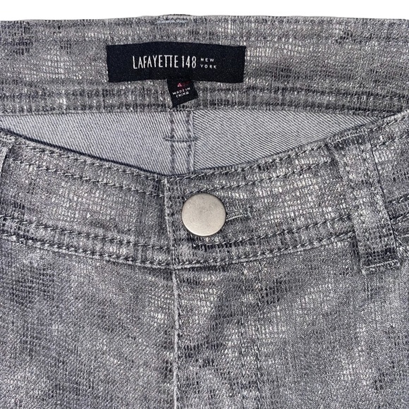Lafayette 148 New York Metallic Skinny Jean, Size 4 - Picture 7 of 7